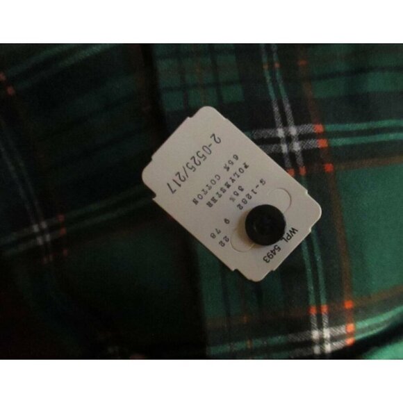 BOYS  7 Vintage 1970's DEE CEE FLANNEL GREEN HIPPY MOD SHIRT USA NEW NOS - Picture 7 of 8
